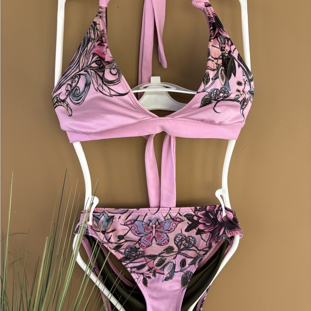 Lucky Brand Tattoo vibe multi color Bikini